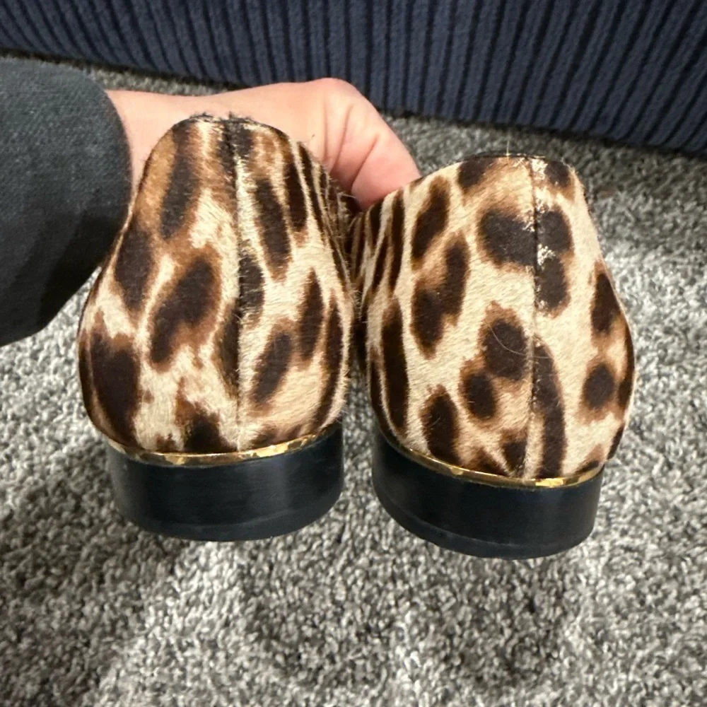 Tory Burch Gigi leopard print pointed toe flats, women's size 9